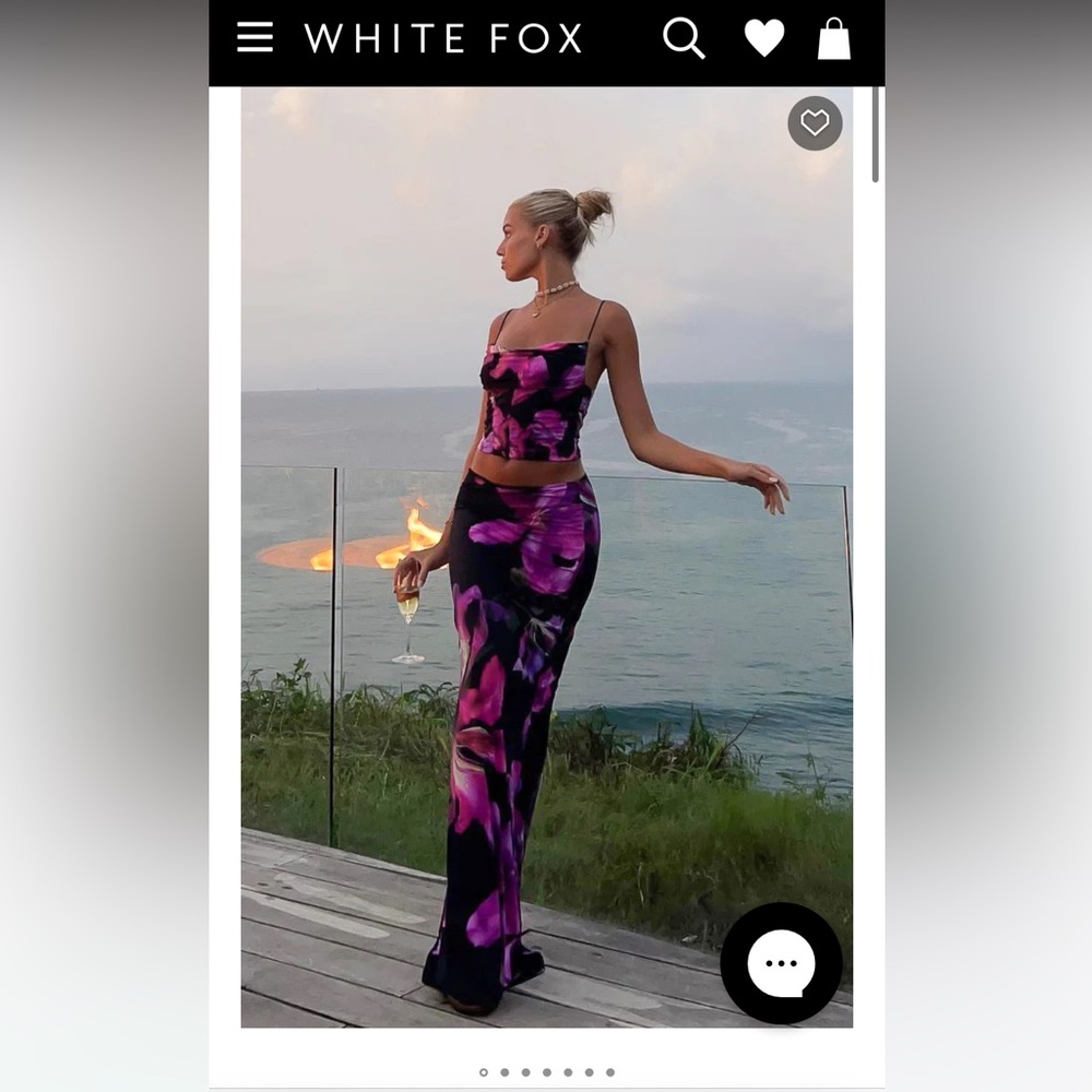 White Fox two piece tank and maxi skirt combo